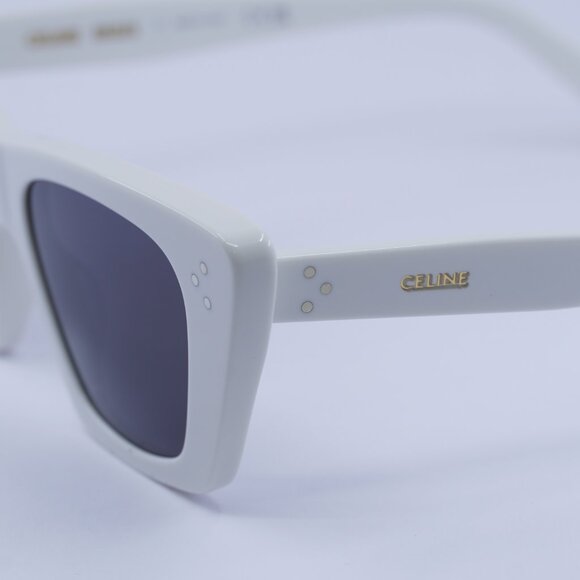 Celine CL40187I 25A Sunglasses White Cat Eye Frame, Grey Lenses - Picture 4 of 12